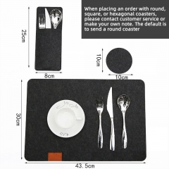 Felt Placemats Set Table Mats Non Slip Heat Resistant Felt Placemat Coaster for dining table