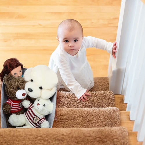 carpeted staircase organizer foldable felt toy storage basket stair basket with handle