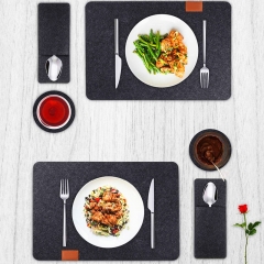 Felt Placemats Set Table Mats Non Slip Heat Resistant Felt Placemat Coaster for dining table