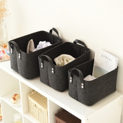 felt Dirty Clothes Basket Foldable Toy Basket Storage Baskets Home Decor for Gifts Fabric