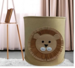 Household large foldable cartoon felt toy storage basket organizer collapsible laundry basket Stationery storage basket