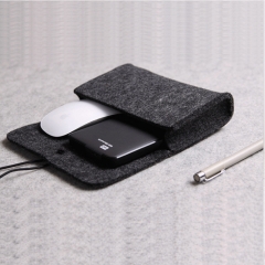 Multifunctional travel digital cable storage bag lightweight felt travel electronic accessories organizer pouch