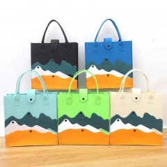 Promotion colors Reusable Felt Bag Eco-friendly Felt Foods Delivery Handbag Shopping Tote Bag