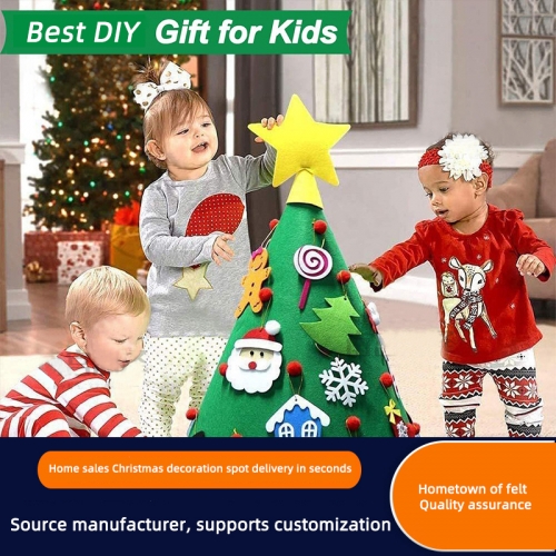 Xmas Decoration Gifts DIY Felt Christmas Tree With Ornament Set For Kids