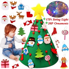 Xmas Decoration Gifts DIY Felt Christmas Tree With Ornament Set For Kids