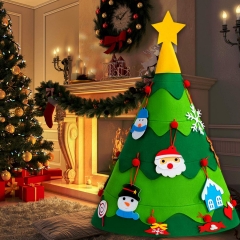 Xmas Decoration Gifts DIY Felt Christmas Tree With Ornament Set For Kids