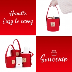 Customized pattern hollowed handles felt Christmas Santa packaging tote bag cartoon children handbag