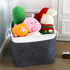 Felt Storage Basket for Organizing Baskets with Rope Handles Foldable Baskets for Toys Soft Nursery Organizer