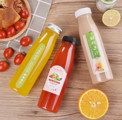 400 ML Clear Plastic Smoothie Bottles Juice Bottles with Lids, Ideal for storing Juice, Milk and Other Beverages