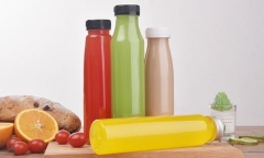 400 ML Clear Plastic Smoothie Bottles Juice Bottles with Lids, Ideal for storing Juice, Milk and Other Beverages