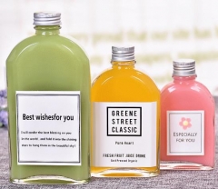 350 ML Clear Plastic Juice Bottles with Lids, Ideal for storing Juice, Milk and Other Beverages