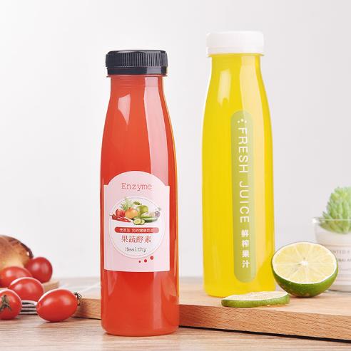 400 ML Clear Plastic Smoothie Bottles Juice Bottles with Lids, Ideal for storing Juice, Milk and Other Beverages