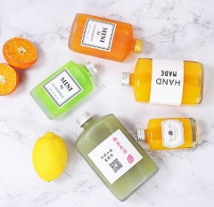 350 ML Clear Plastic Juice Bottles with Lids, Ideal for storing Juice, Milk and Other Beverages