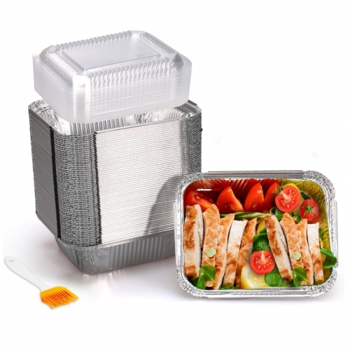 Small Aluminum Pans Aluminum Foil To Go Containers Pans with Clear Lids