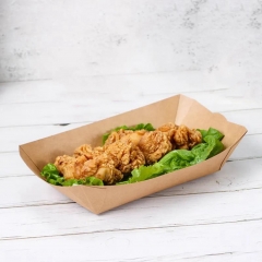 Compostable Kraft Paper Container Paper Food Boats Disposable Paper Food Trays