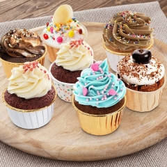 Birthday Party Baking Cake Tools Pure Color Pink Golden Silver Paper Muffin cupcake paper cups