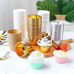 Birthday Party Baking Cake Tools Pure Color Pink Golden Silver Paper Muffin cupcake paper cups