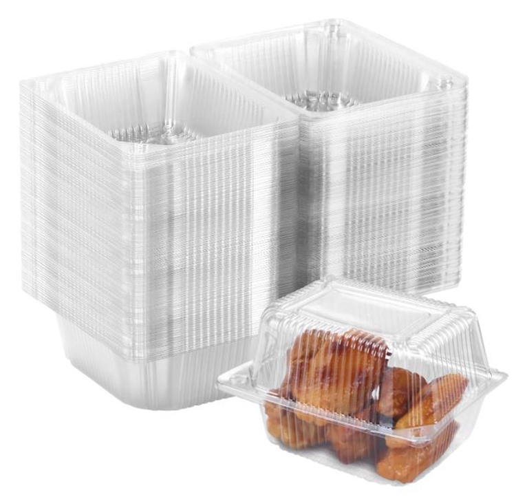 Clear Plastic Hinged Take Out Containers Disposable Clamshell Food Cake ...
