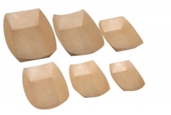 Food Holder Trays Small Kraft Paper Oil-Proof Food Disposable Recyclable Take Out Food Serving Boats Baskets Trays for Concession Food and Condiments, Snacks Appetizer