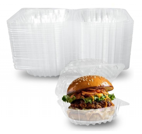 Disposable Clamshell Dessert Clear Plastic Take out Containers with Lid, for Salads, Pasta, Sandwiches