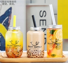 Beverage PET Bottle Disposable Plastic Milk Tea Juice Bottle PET Takeaway Bottle
