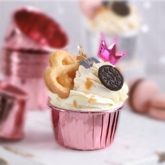 Birthday Party Baking Cake Tools Pure Color Pink Golden Silver Paper Muffin cupcake paper cups