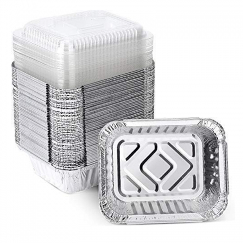 Disposable Aluminum Pans with Covers Pan with Foil Lids Perfect for Baking Cooking Food and Storage Container