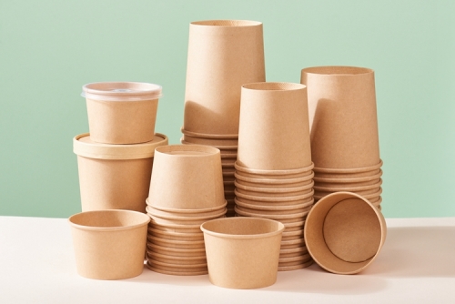 disposable biodegradable PLA coated water based kraft salad paper bowl with lid