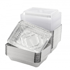 Disposable Aluminum Foil Pans Takeout Pans with Clear Plastic Dome Lids