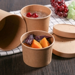 Take Away Waterproof Paper Disposable Food Takeaway Bucket Hot Soup Cup Bowl Container