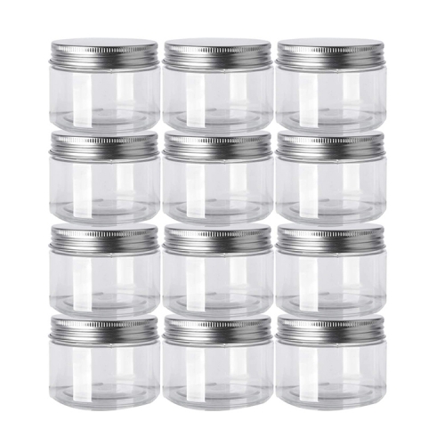 Round PET plastic food storage clear cookie Jar with Lid cosmetic cream candy packaging container