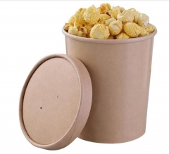 Paper Soup Containers, Brown Ice Cream Bowls Kraft Soup Bowls for Office, Takeout Delivery and Picnics