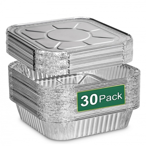 Disposable Aluminum Pans with Cover Baking Cooking Food and Storage Container