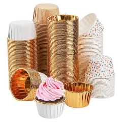 Birthday Party Baking Cake Tools Pure Color Pink Golden Silver Paper Muffin cupcake paper cups