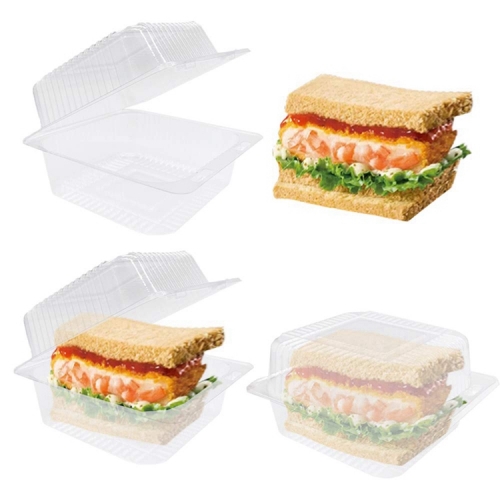 Clear Plastic Hinged Take Out Containers Disposable Clamshell Food Cake ...