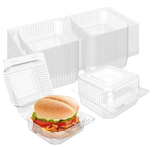 Clear Plastic Hinged Take Out Containers Disposable Clamshell Food Cake ...