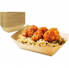 Food Holder Trays Small Kraft Paper Oil-Proof Food Disposable Recyclable Take Out Food Serving Boats Baskets Trays for Concession Food and Condiments, Snacks Appetizer
