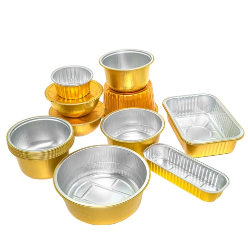 factories price food grade disposable eco friendly takeaway food packaging use the black gold aluminum foil container