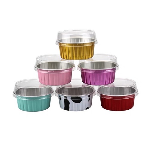 Disposable Food Packaging Aluminum Foil Baking Rectangle Loaf Shape Container Bowl With Lid