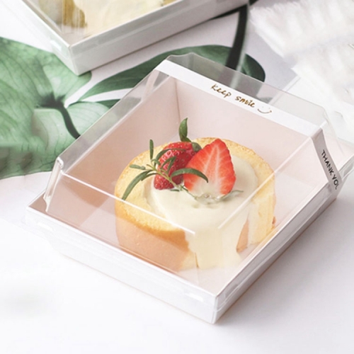 Paper Charcuterie Boxes with Clear Lids, Disposable Sandwich Box with Clear Lid, for Bakery, Cakes, Sandwich and Cookies, White