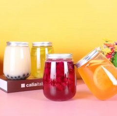 Plastic Juice Bottles Empty Clear Containers with Tamper Proof Lids for Juice, Milk and Other Beverage