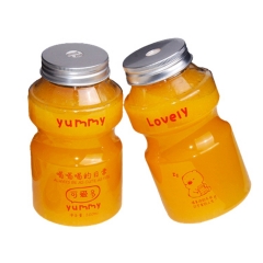 Plastic Juice Bottles with Caps, Flat Juice Bottles Beverage Containers Plastic Flask Bottles for Drinks,Juice,Beverage