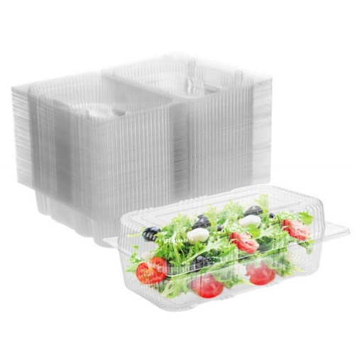 Clear Plastic Hinged Take Out Containers Disposable Clamshell Food Cake Containers with Lids