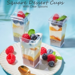 Dessert Cups Square Parfait Cups Dessert Bowls Clear Dessert Cups for Parties Events Mini Dessert Cups Appetizer