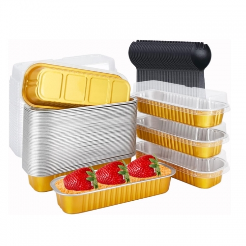 Disposable Ramekins Aluminum Foil baking Cups with Lids Mini Muffin Liners, Dessert Cheesecake Pan Creme Brulee Cupcake Containers