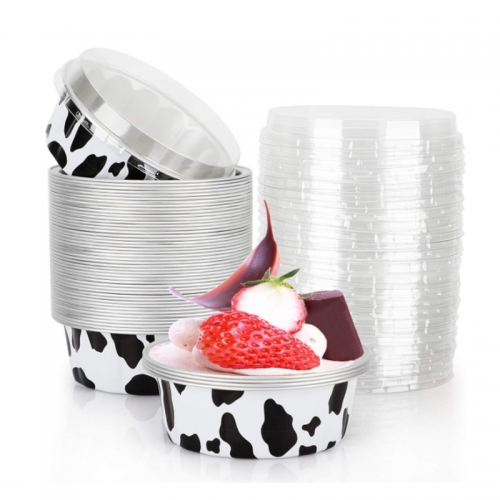 Mini Pie Pans Foil Cupcake Containers for Christmas Party Wedding Party Aluminum Cups with Lids