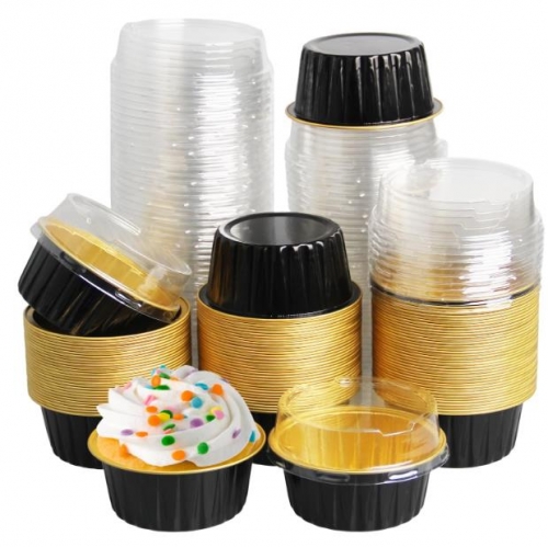 factories price food grade multipurpose baking cups disposable eco friendly takeaway food packaging gold aluminum foil container