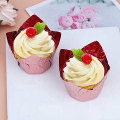 Aluminum Foil Cups Cupcake Muffin Liners 3.5 Ounce gold Tulip Style Cupcake Cups Foil Cups Holders