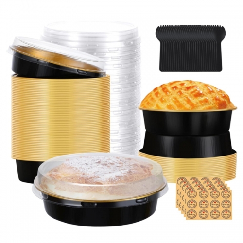 Aluminum Foil Pans with Lids Thicker Heavy Duty Foil Pan Disposable Baking Pans Disposable Cookware Tin Food Containers for Cake Pie Cooking Microwavable Oven