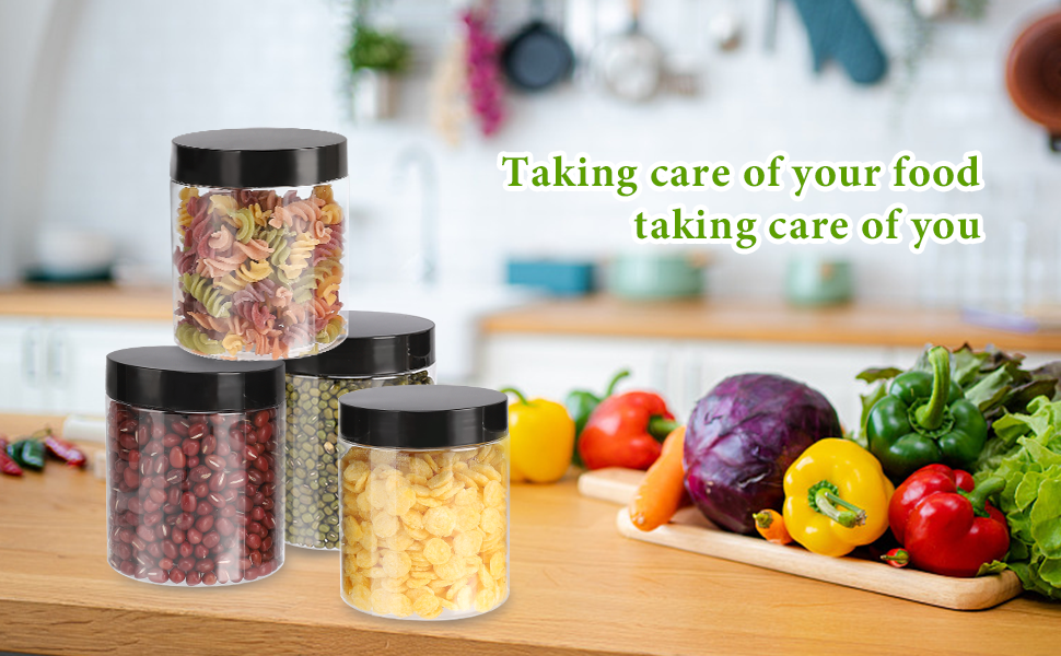 Wholesale food-grade PET material plastic container jars with lids